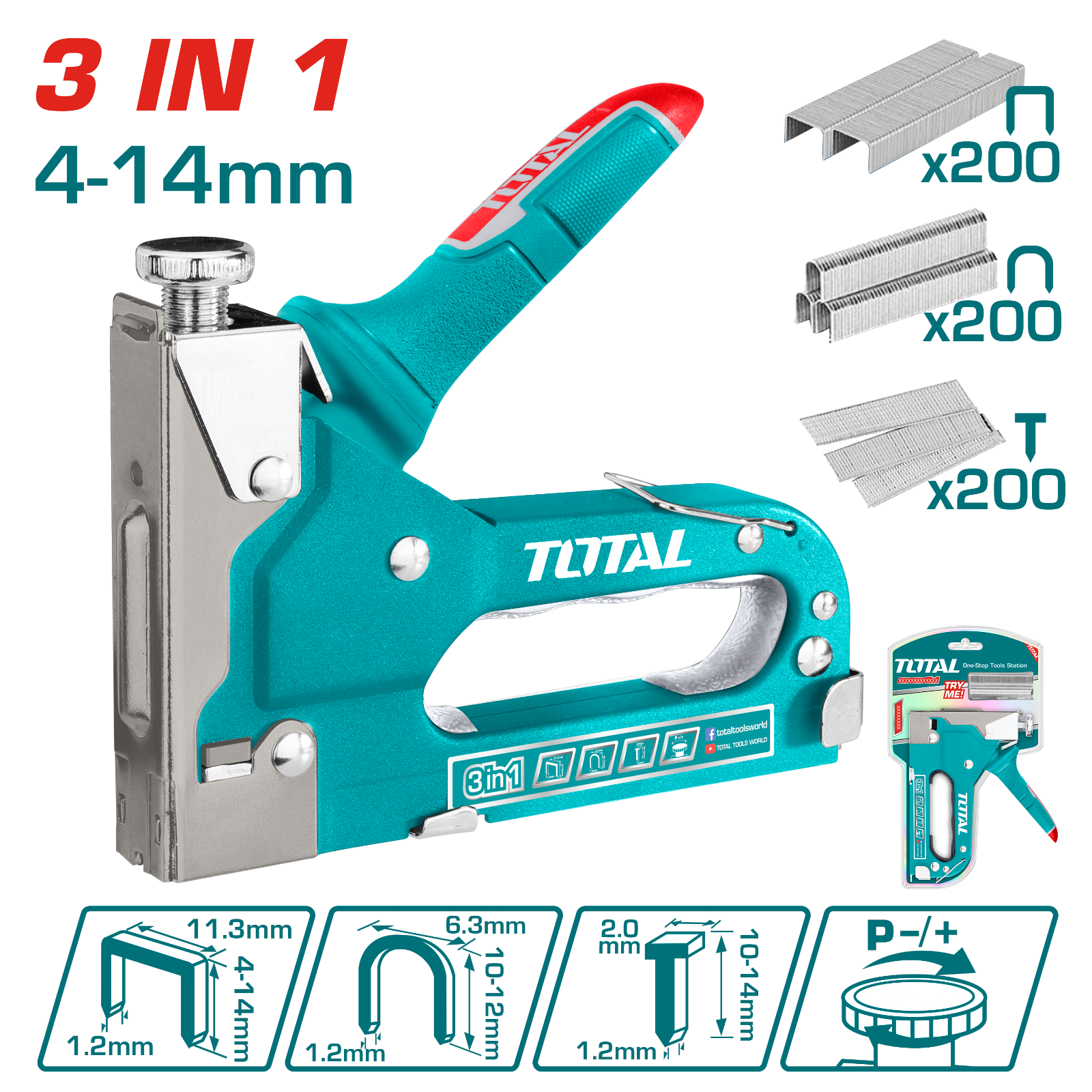 Total 3 In 1 Staple Gun THT31143