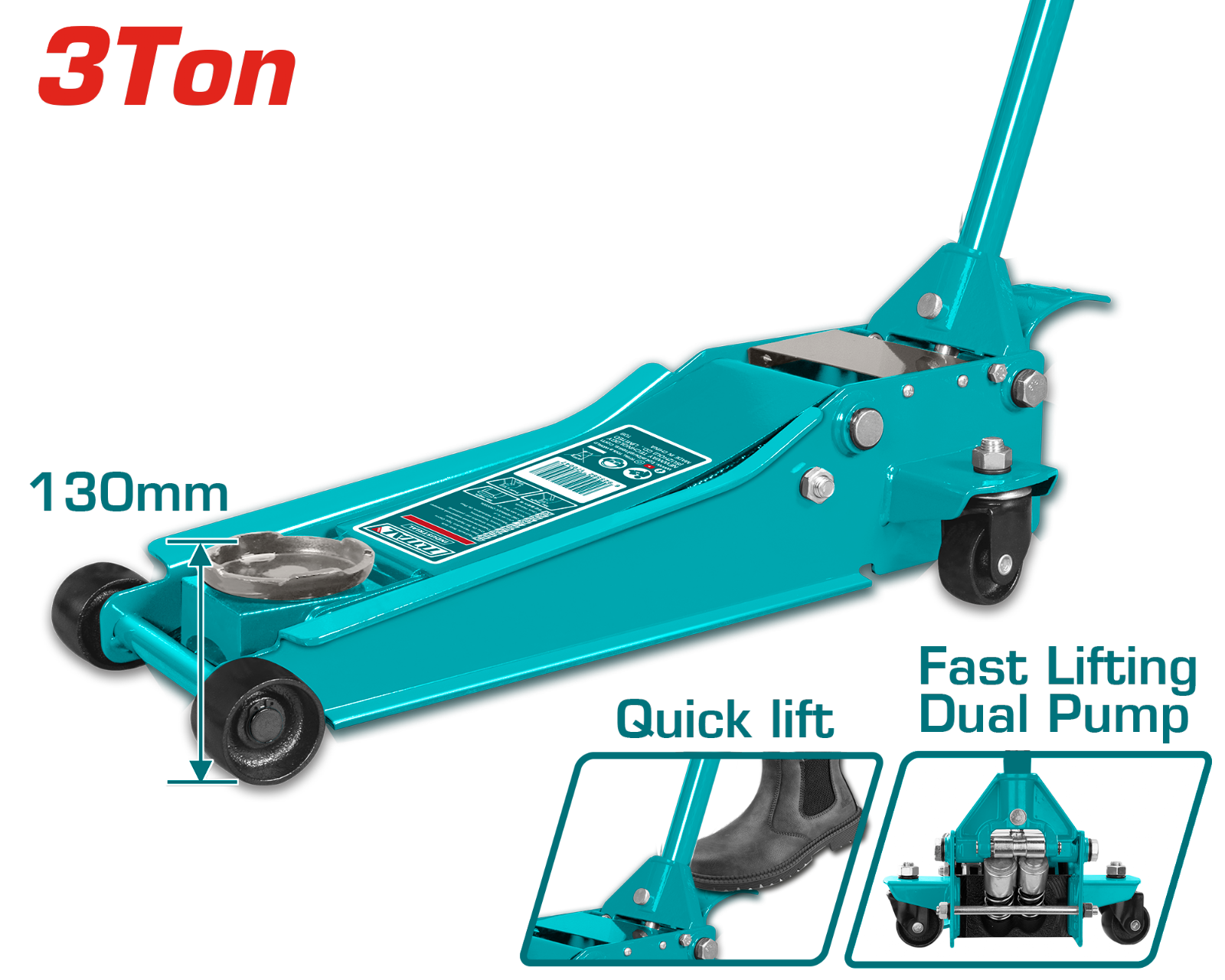 Total Hydraulic Garage Jack 3 Ton THT108313