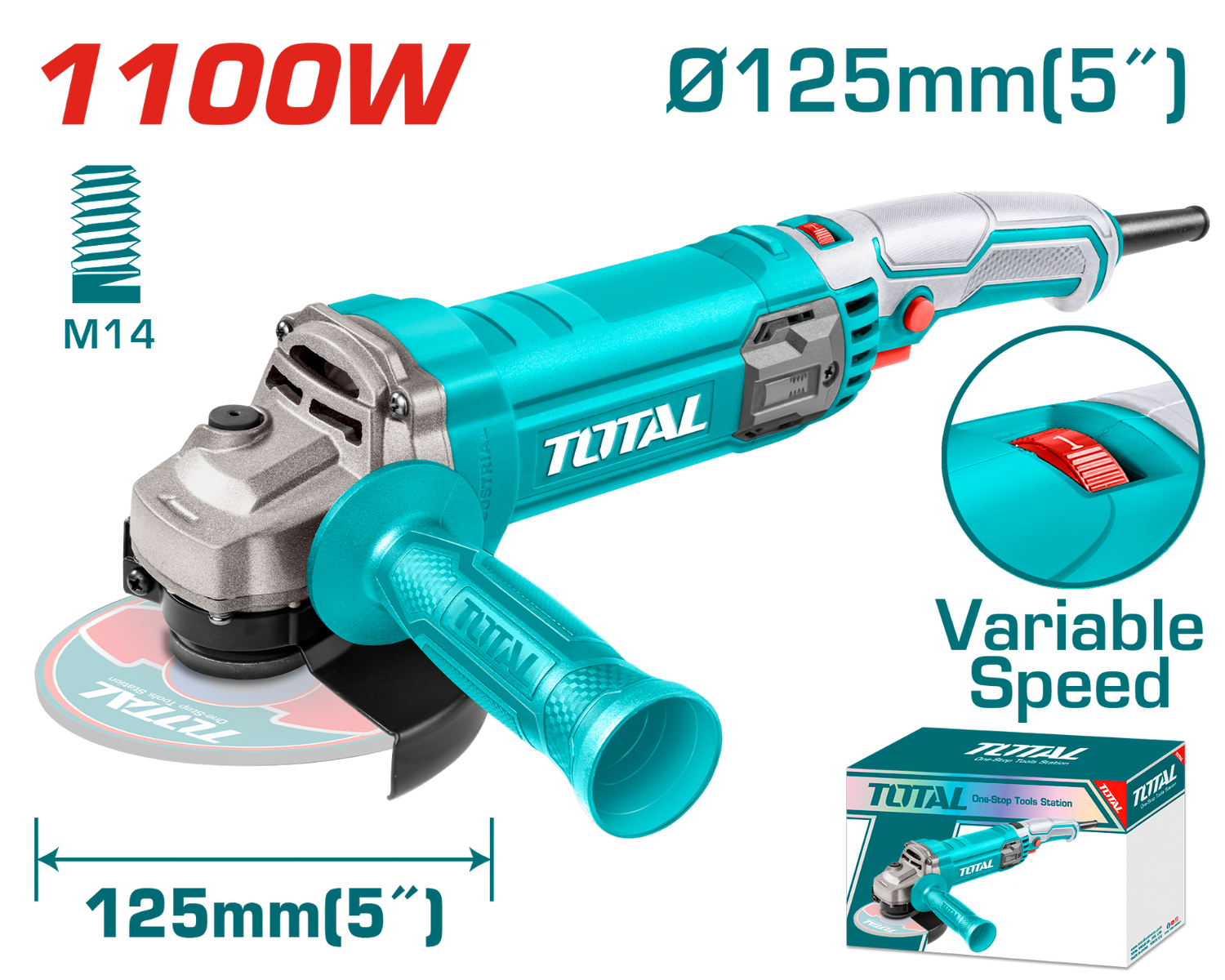 Total Angle Grinder 1100W 125mm TG110125565