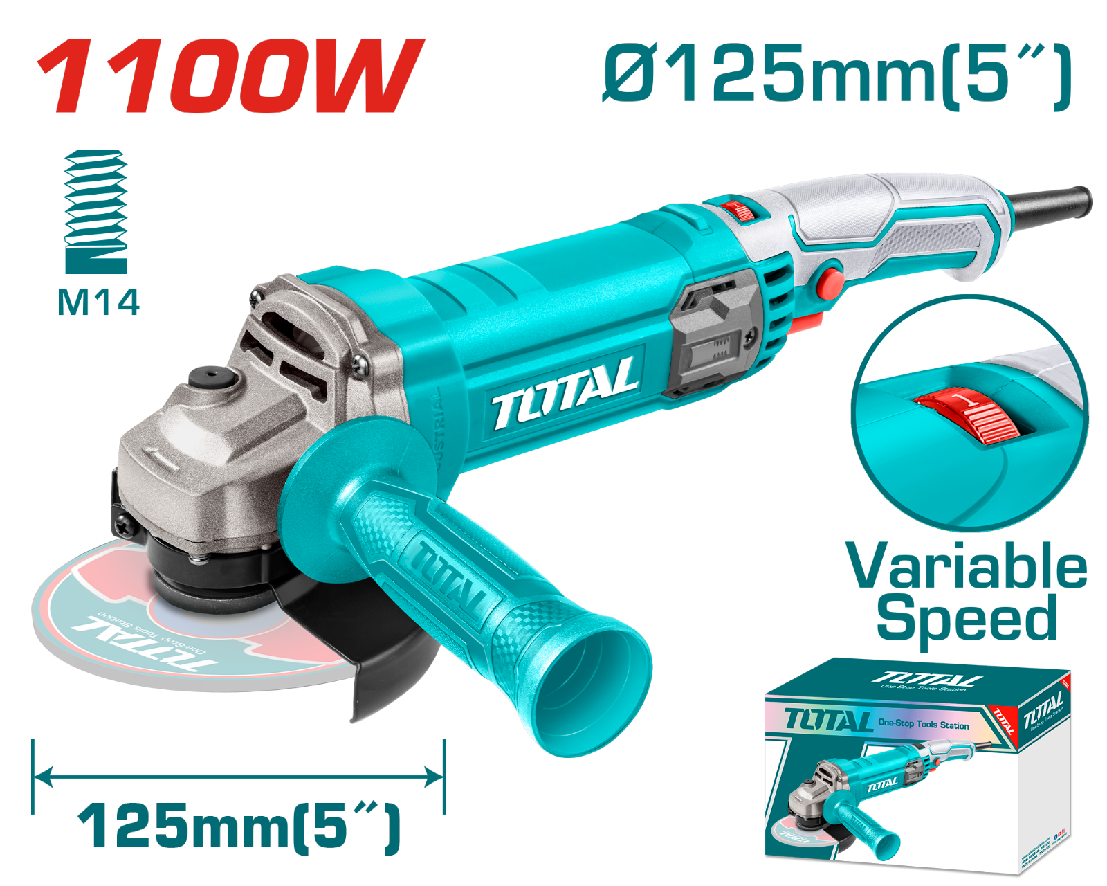 Total Angle Grinder 1100W 125mm TG110125565