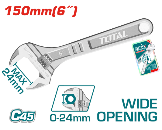 Total Adjustable Wrench 6 inch THT101063