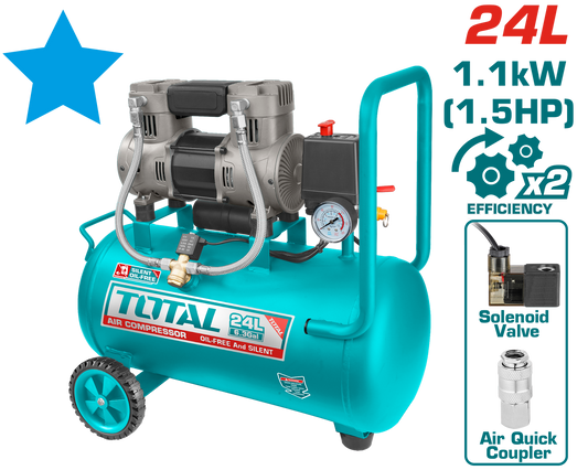 Total Air Compressor 24L Oil-Free 1.5HP TCS1110242