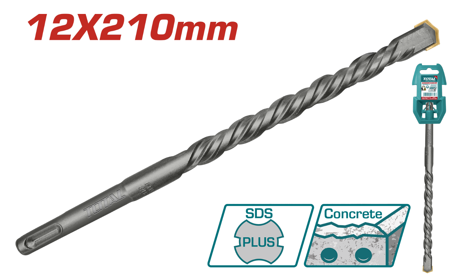 Total SDS Plus Drill Bit 12x210mm TAC311201