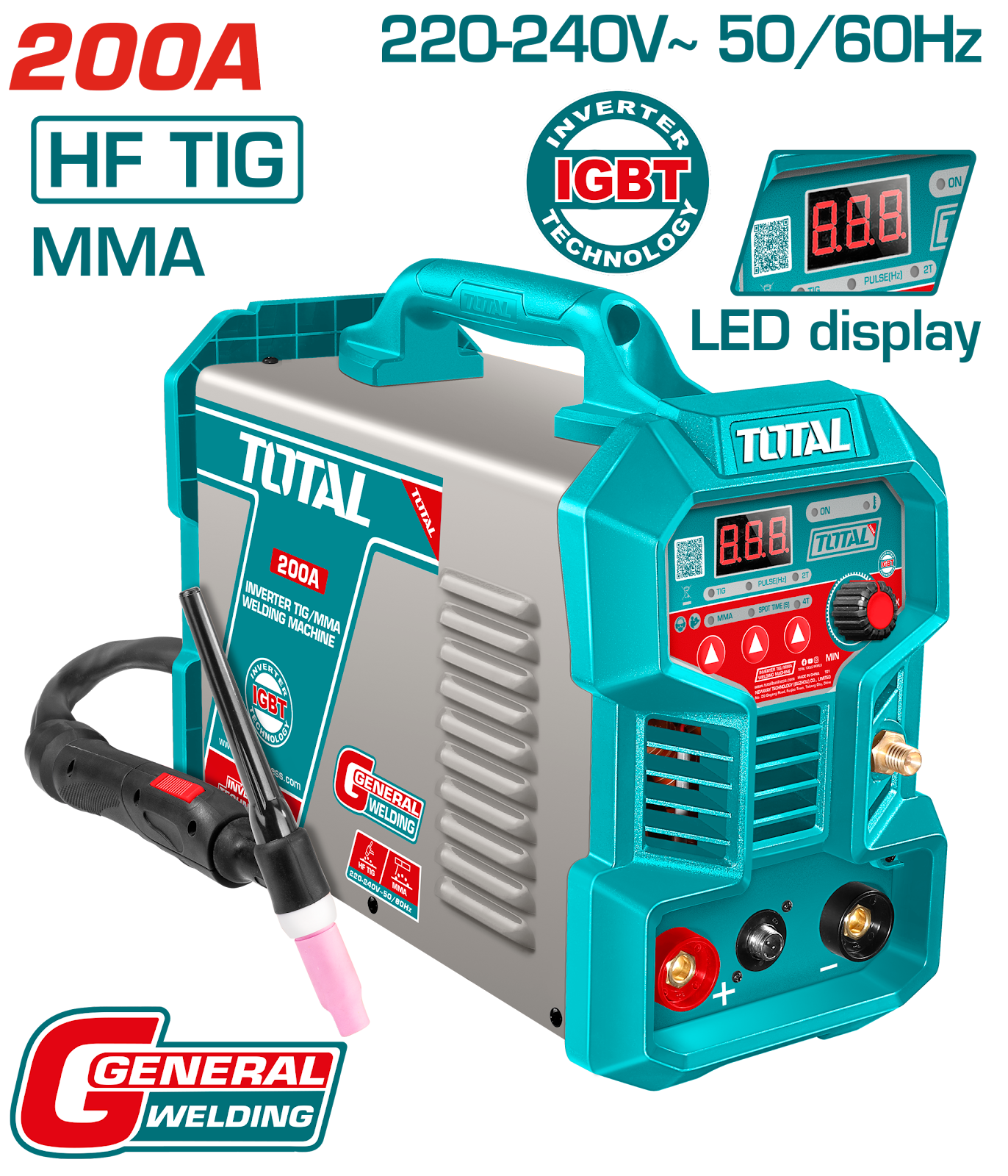 Total Inverter TIG/MMA Welding Machine 200A TIG20058