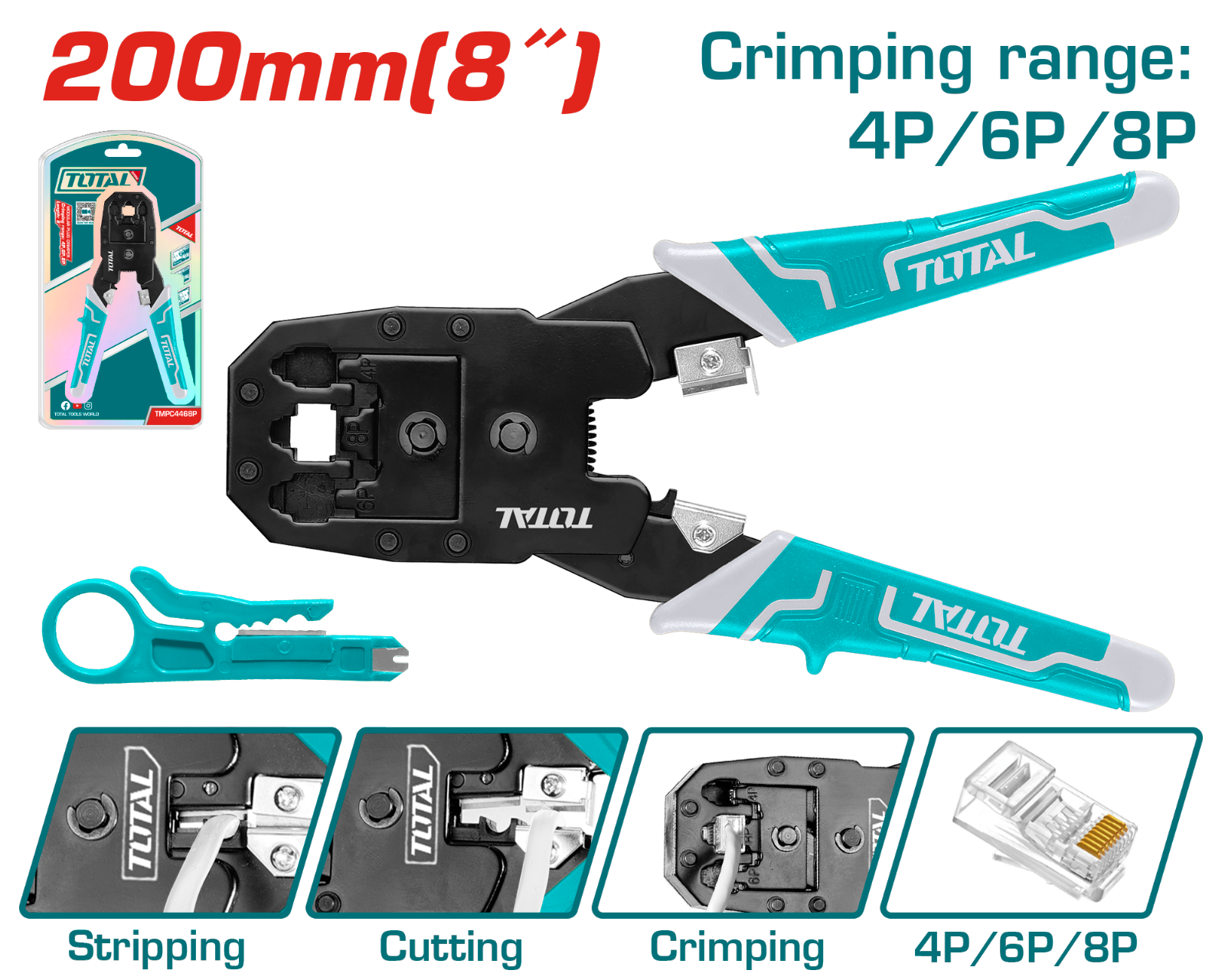 Total Modular Plug Crimper TMPC4468P