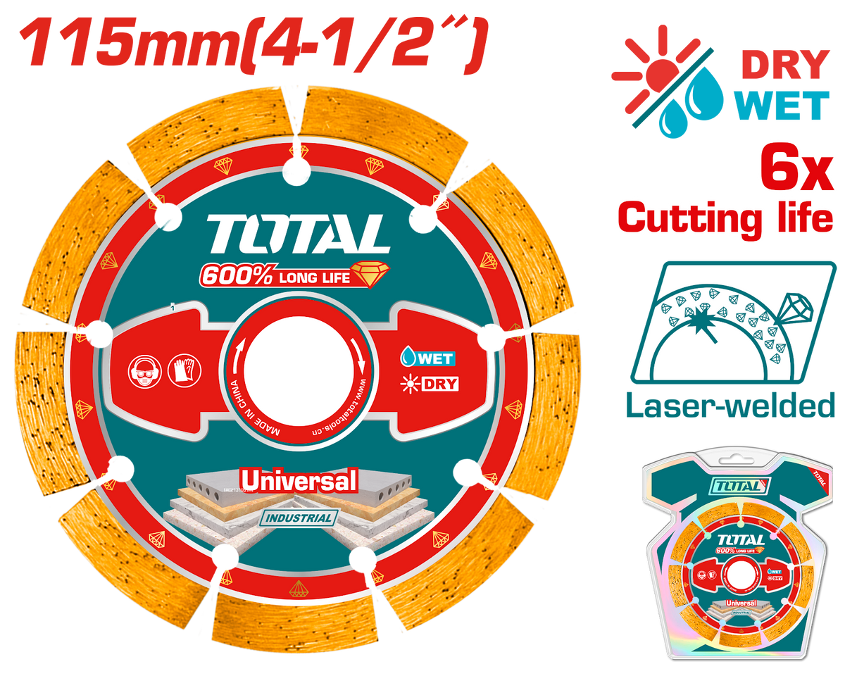 Total Laser Welded Diamond Cutting Disc 115mm (TAC2171151)