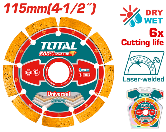 Total Laser Welded Diamond Cutting Disc 115mm (TAC2171151)