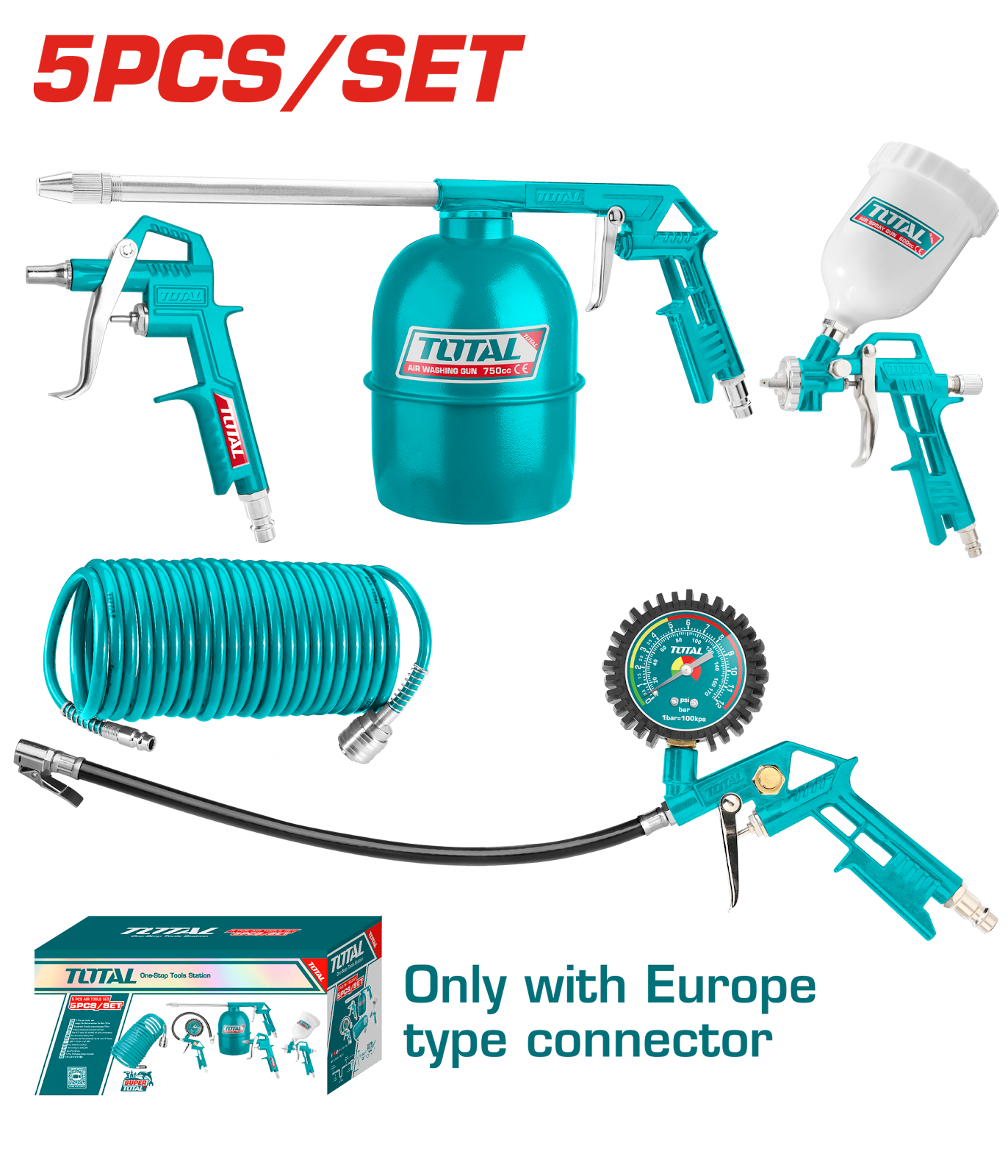 Total 5 Pcs Air Tools Set TATK053
