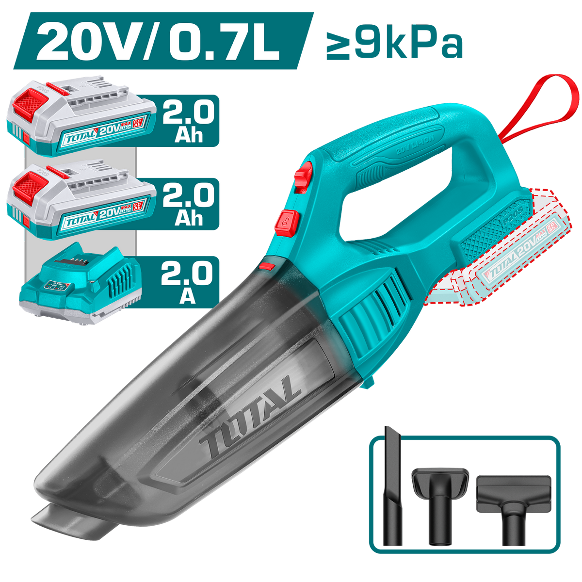 Total Cordless Vacuum Cleaner 20V TVLI201582