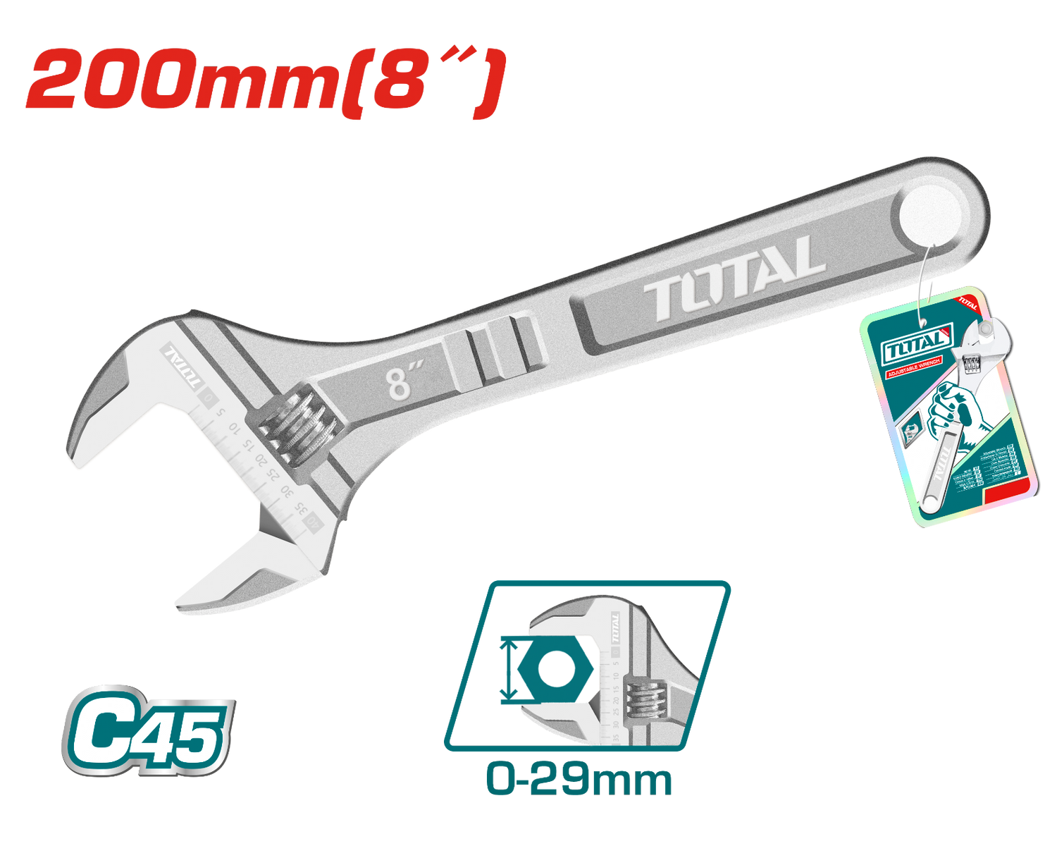 Total Adjustable Wrench 8 inch THT101083
