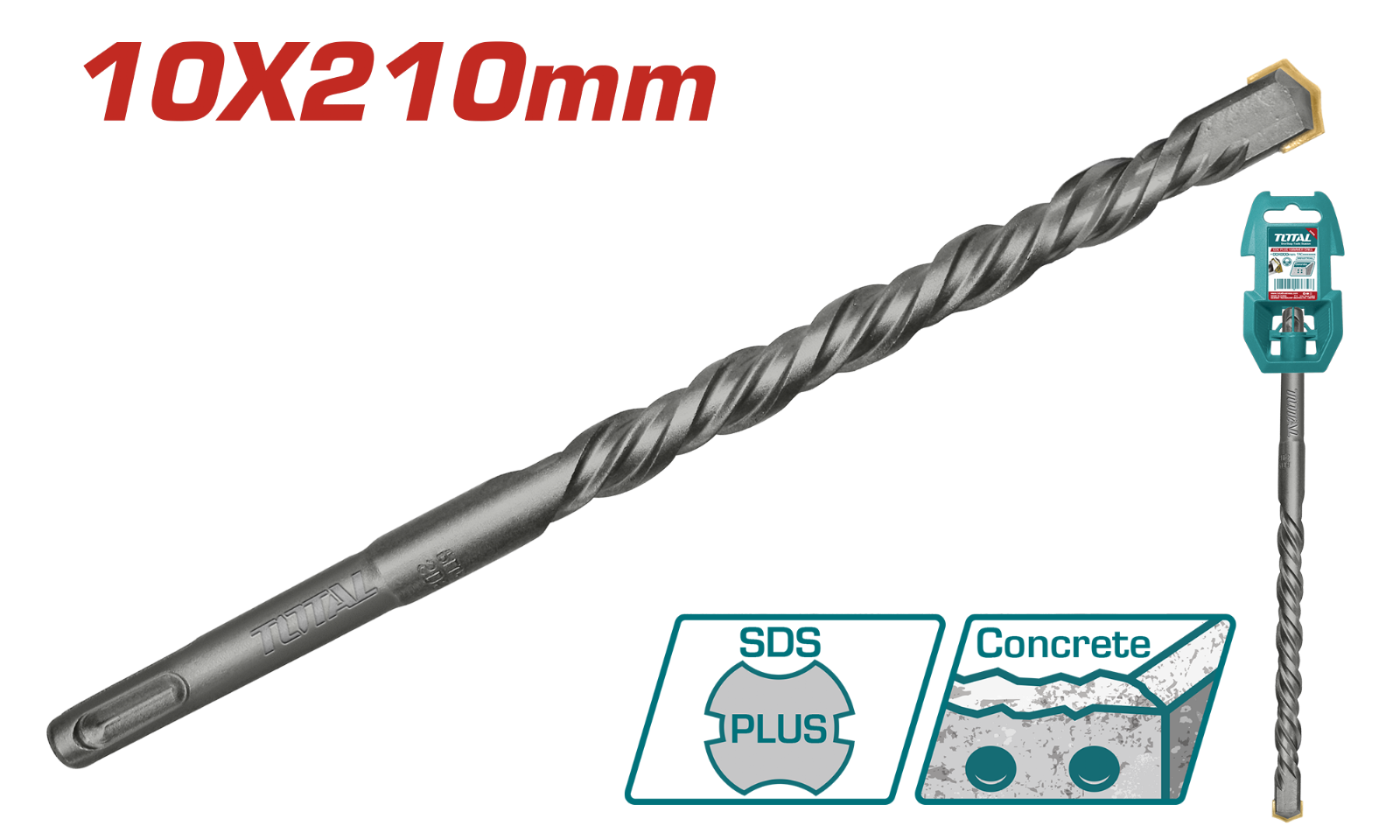Total SDS Plus Drill Bit 10x210mm TAC311003
