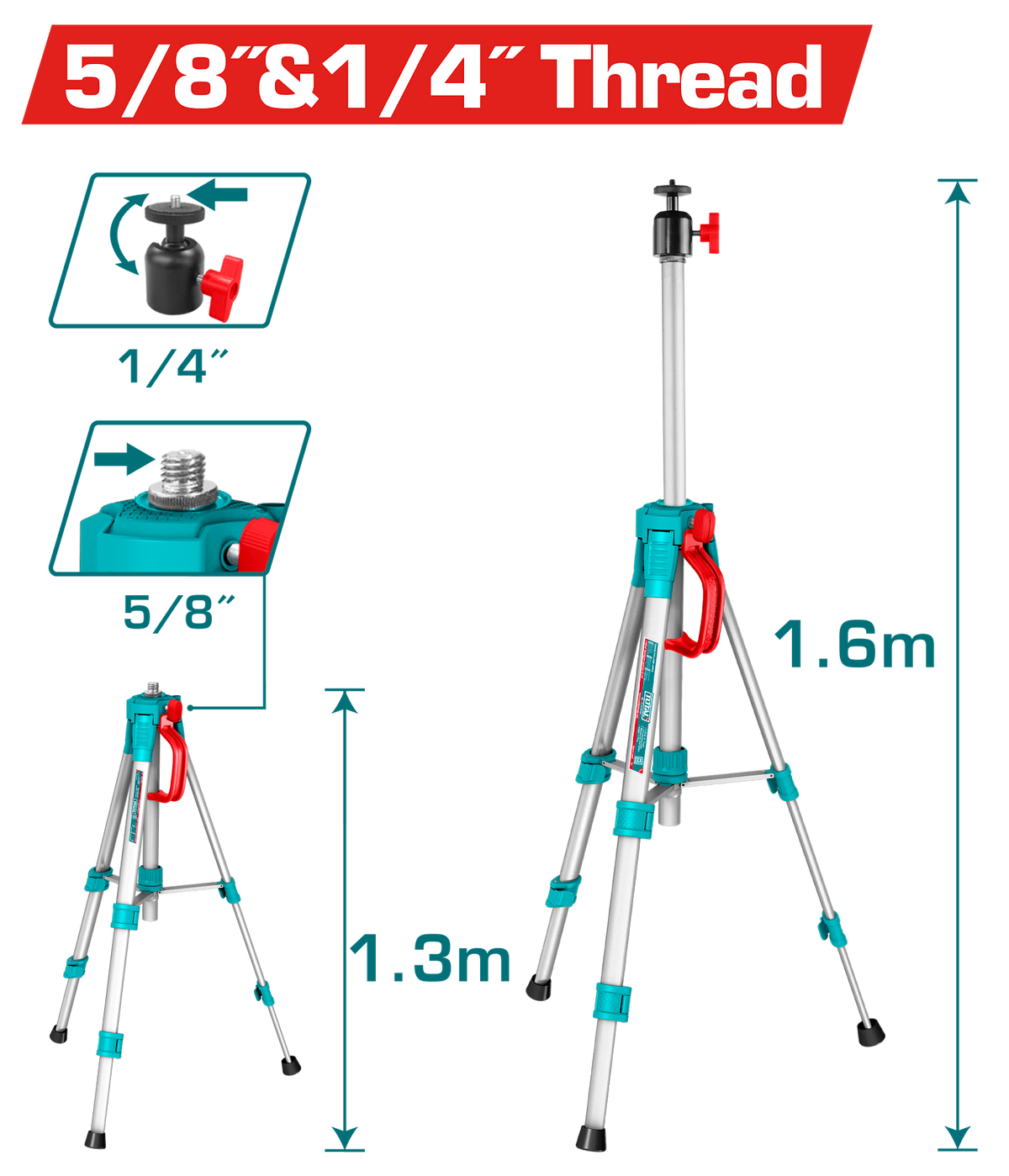 Total Tripod for Laser Levels 1.5m TLLT01572