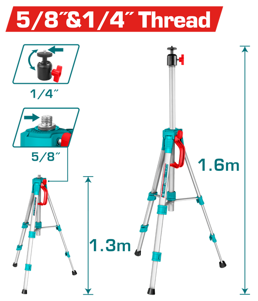 Total Tripod for Laser Levels 1.5m TLLT01572