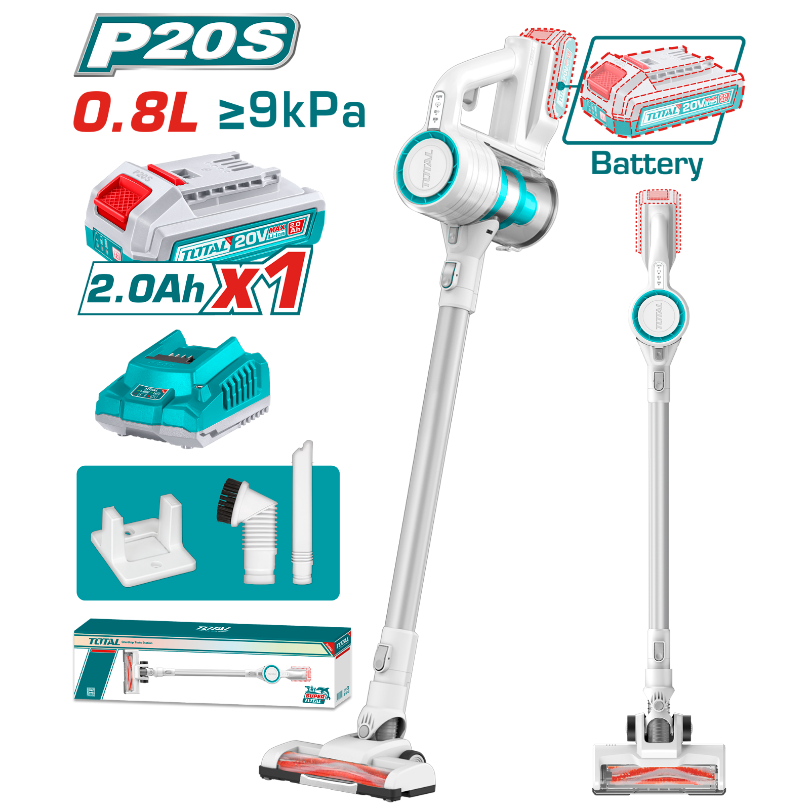 Total Lithium-ion Vacuum Cleaner 20V TVLI2006