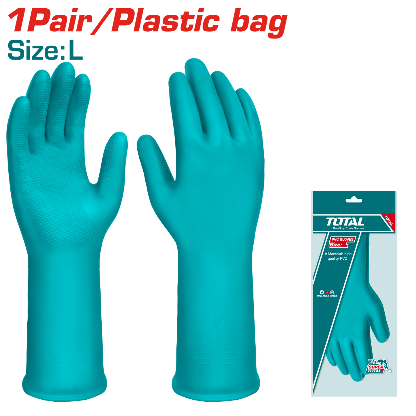 Total PVC Gloves Size L TSP1801