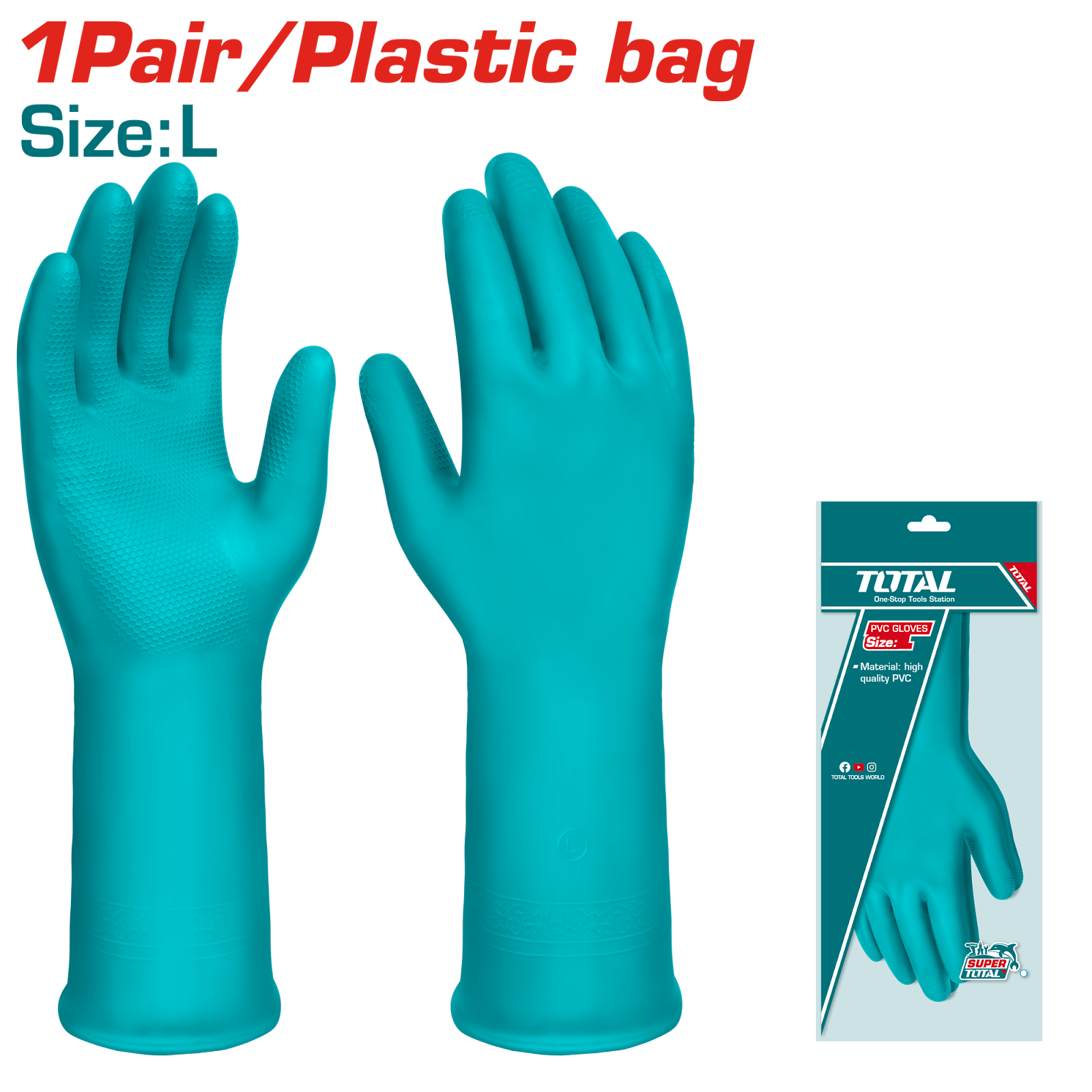 Total PVC Gloves Size L TSP1801