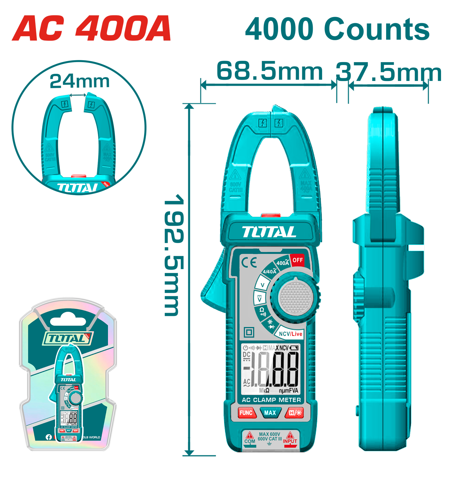 Total Digital AC Clamp Meter TMT762001