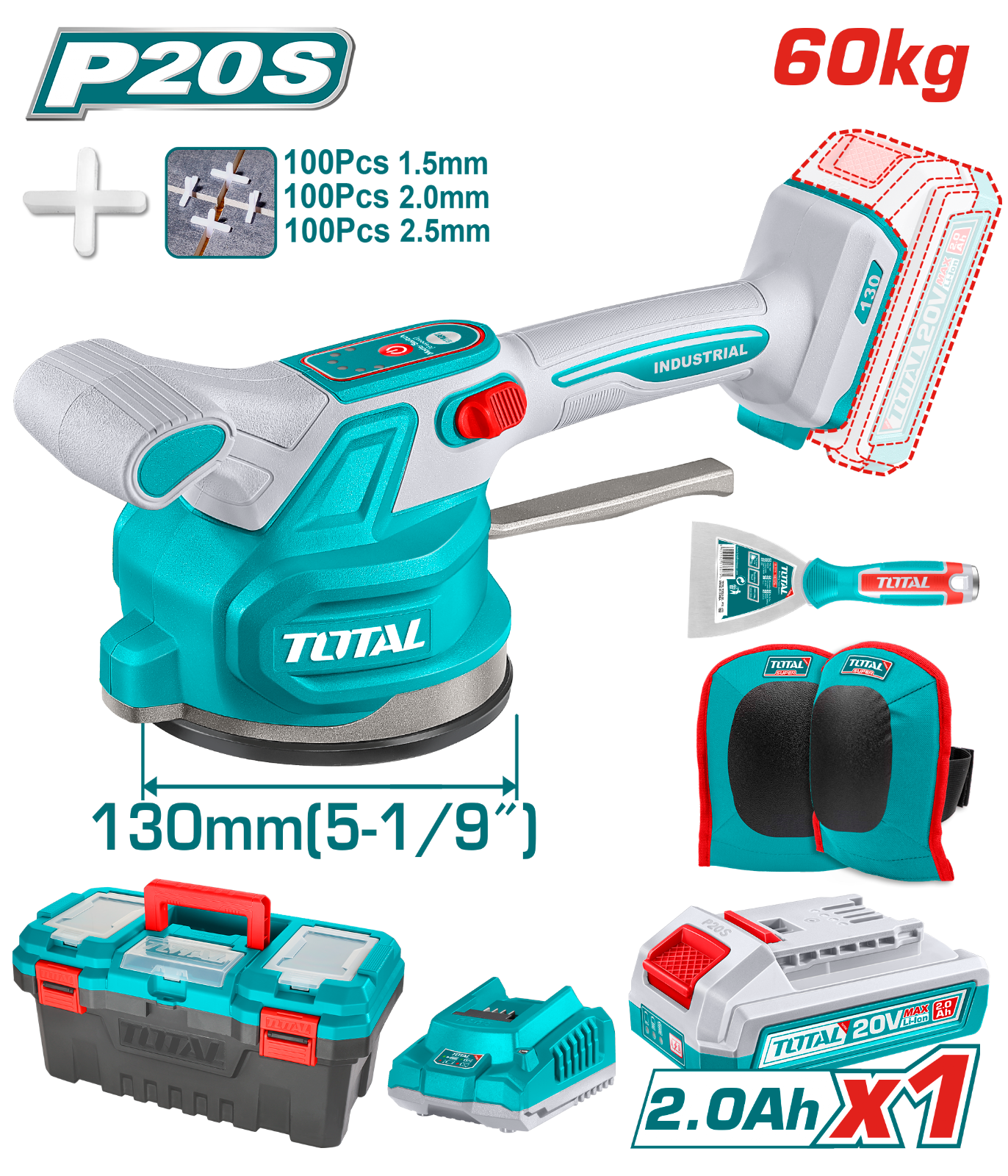Total Cordless Tile Vibration Machine 20V TTVLI20015