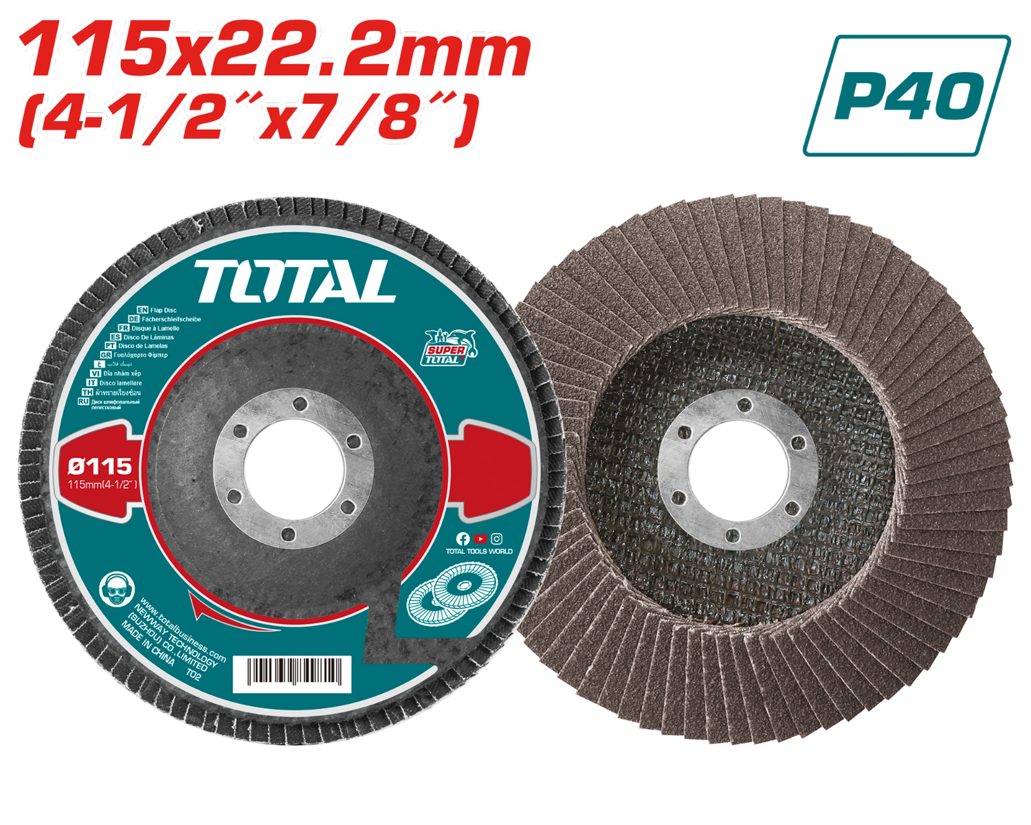 Total Flap Disc 115mm P40 TAC6311540