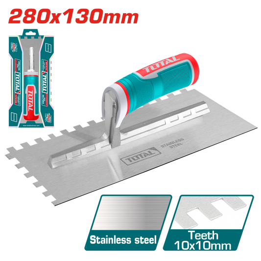Total Plastering Trowel with Teeth Plastic Handle THTT81286