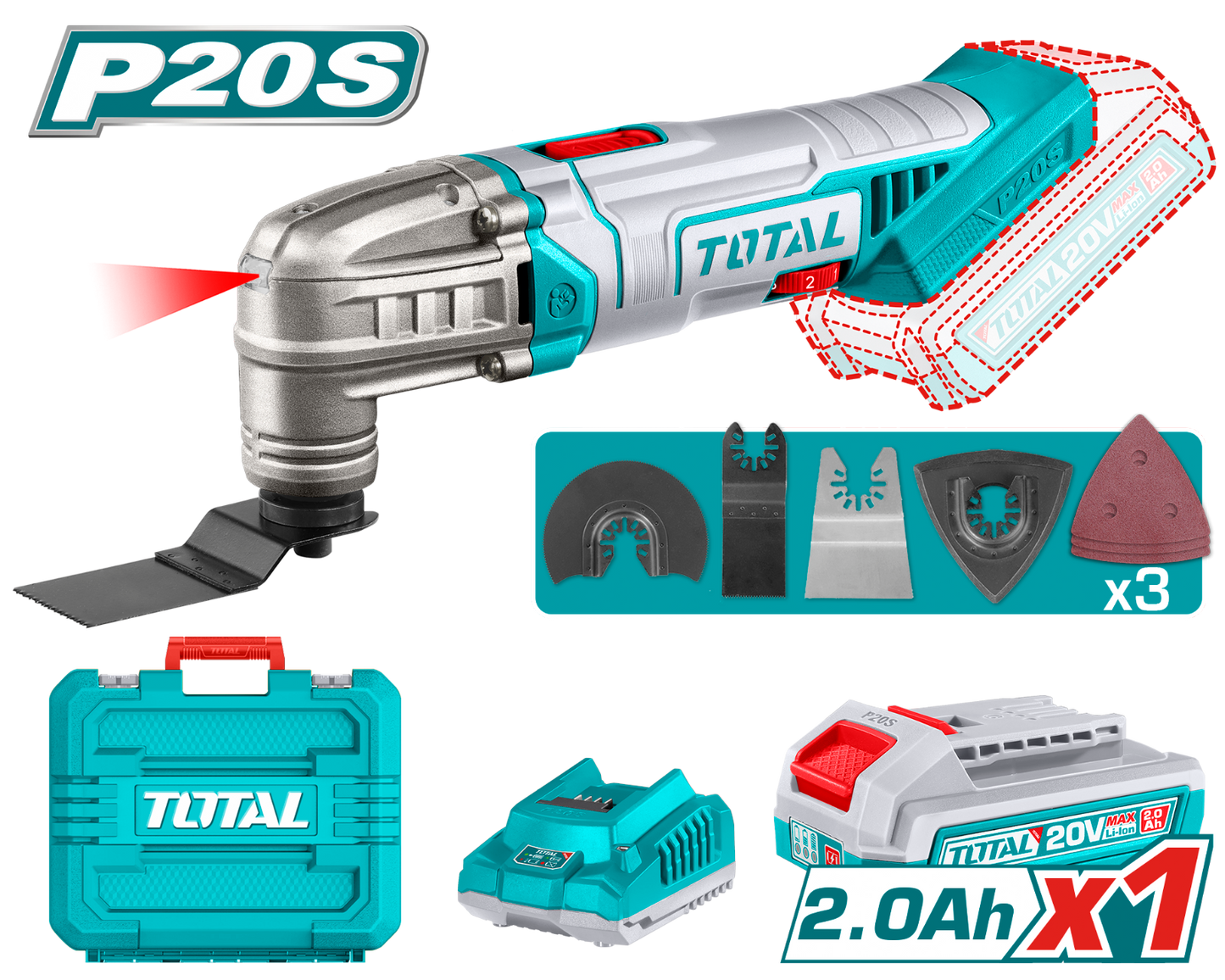 Total Cordless Multi-tool 20V TMLI20228