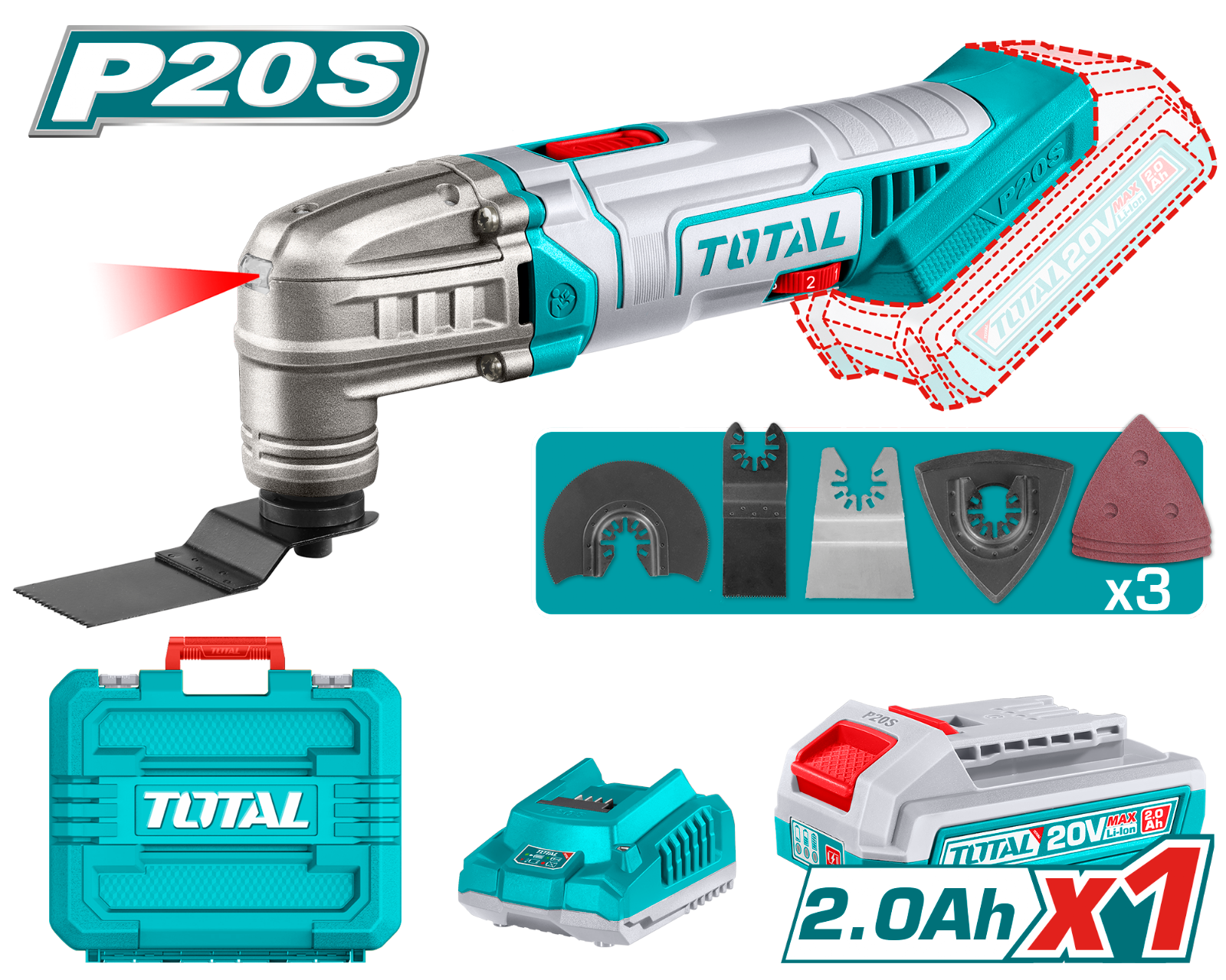 Total Cordless Multi-tool 20V TMLI20228