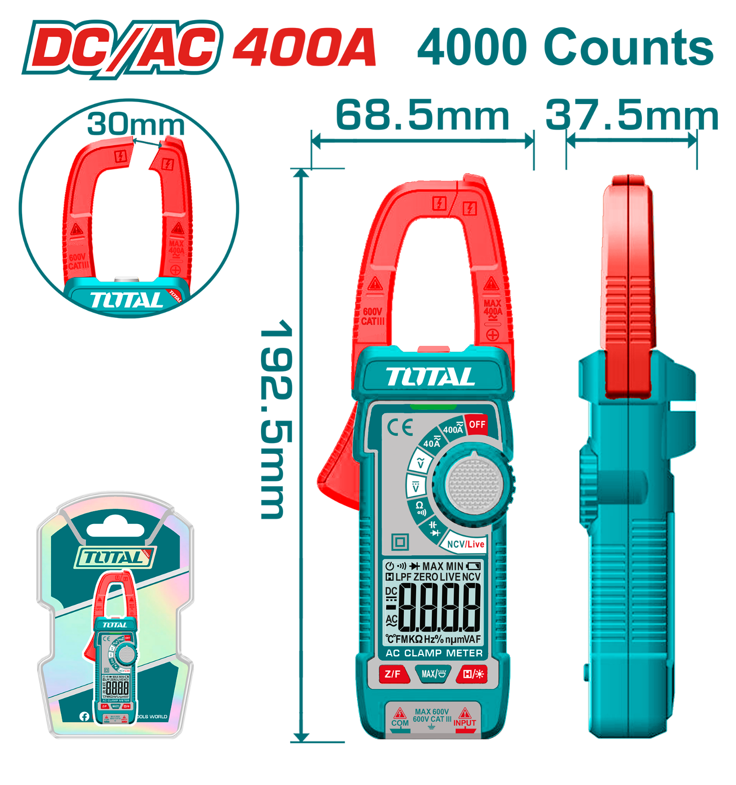 Total DC/AC Clamp Meter TMT762002