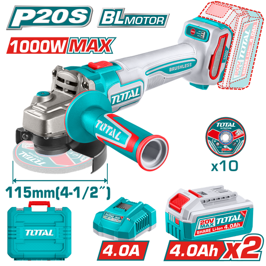 Total Cordless Angle Grinder 20V 115mm TAGLI271532