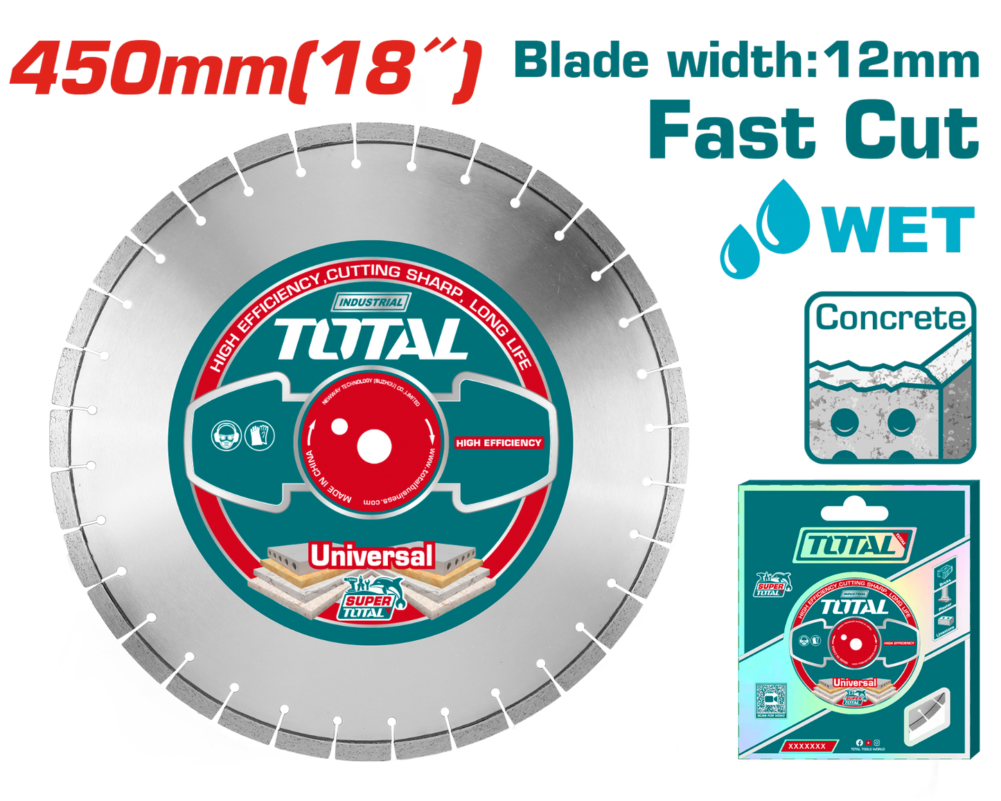 Total Diamond Disc for Floor Saw 450mm TAC2144503