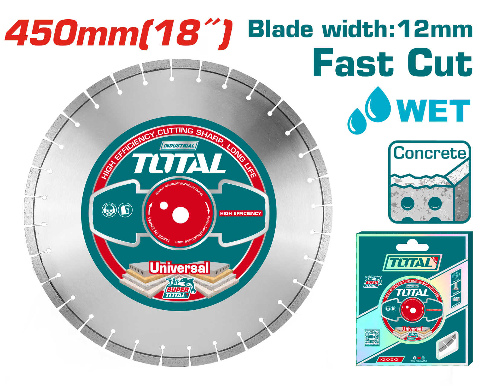 Total Diamond Disc for Floor Saw 450mm TAC2144503