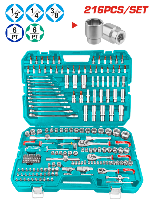 Total 216 Pcs Combination Tools Set THKTHP22166