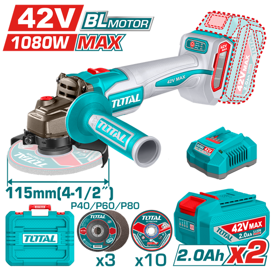 Total Cordless Angle Grinder 42V 115mm TAGLI4108112