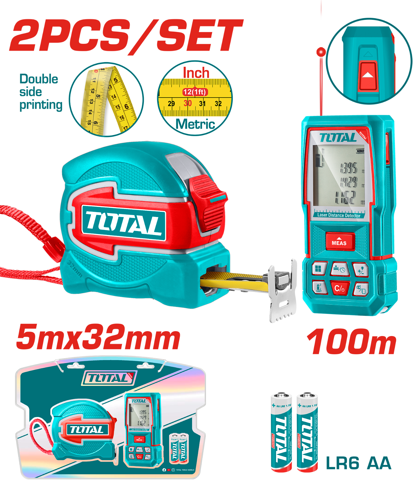 Total Laser Distance Detector Combo Kit TOS250902