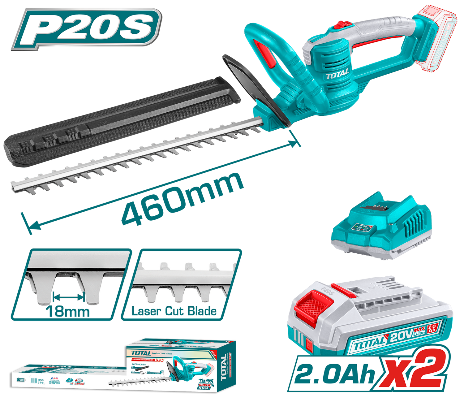 Total Cordless Hedge Trimmer THTLI20462