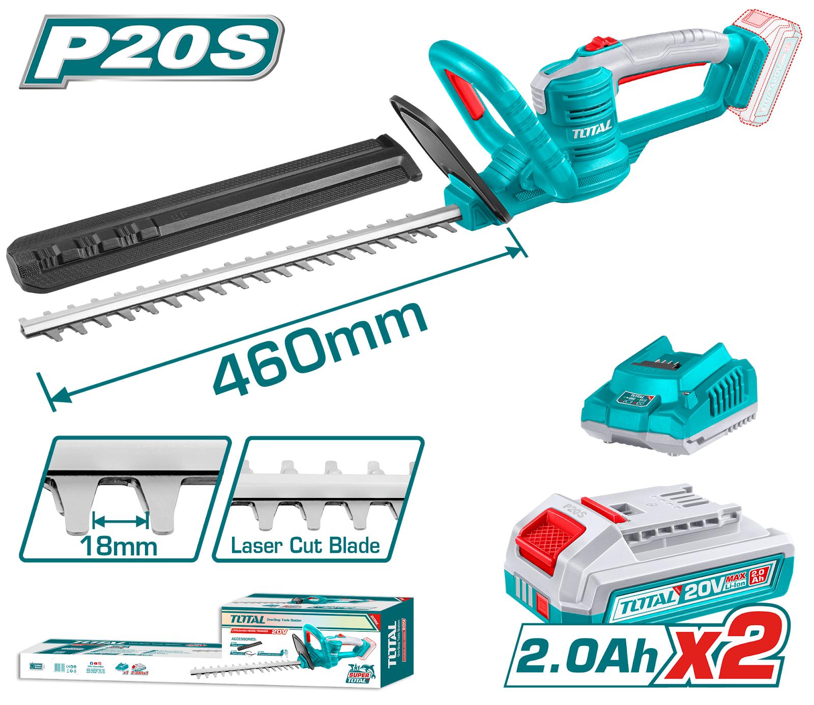 Total Cordless Hedge Trimmer THTLI20462