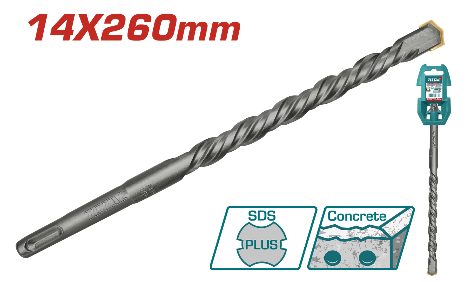 Total SDS Plus Drill Bit 14x260mm TAC311403