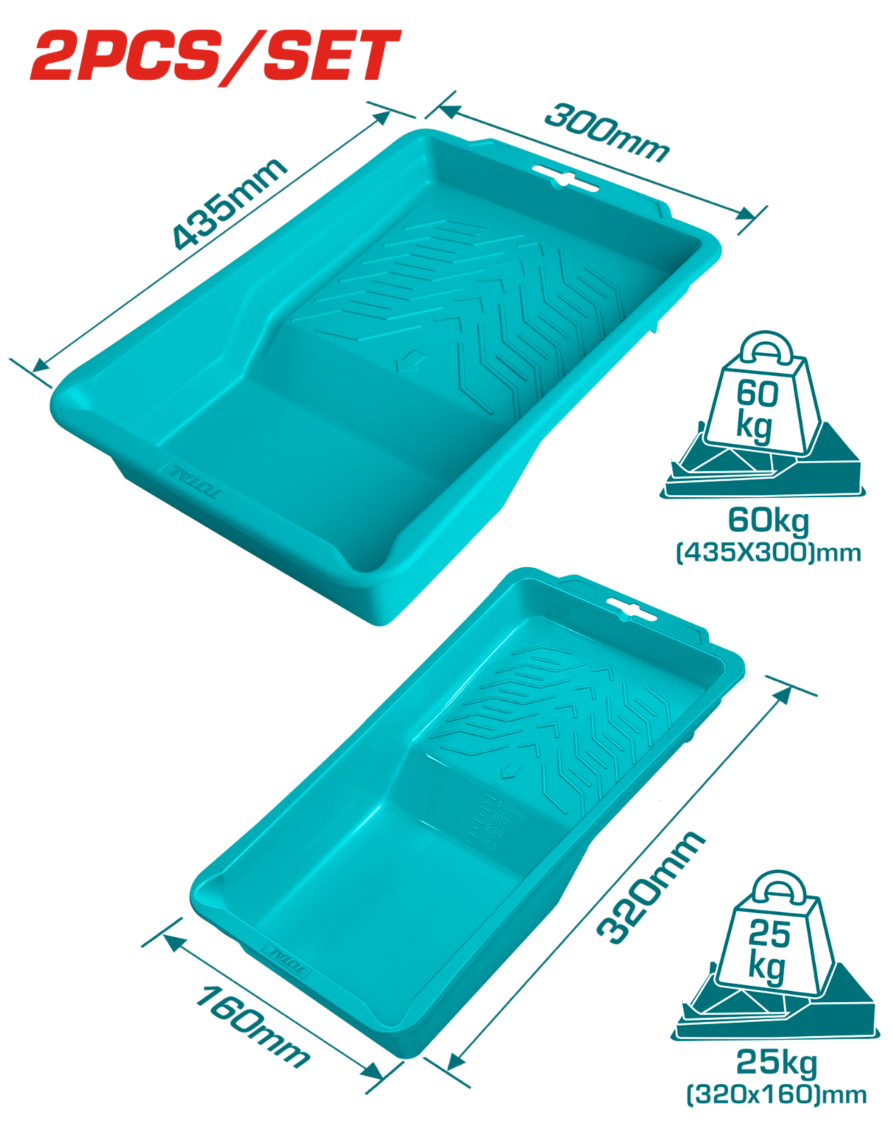 Total 2 Pcs Paint Tray Set TCHPTT435105