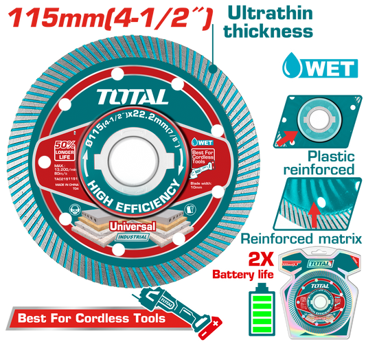 Total Ultrathin Diamond Disc with Flange 115mm TAC2151151