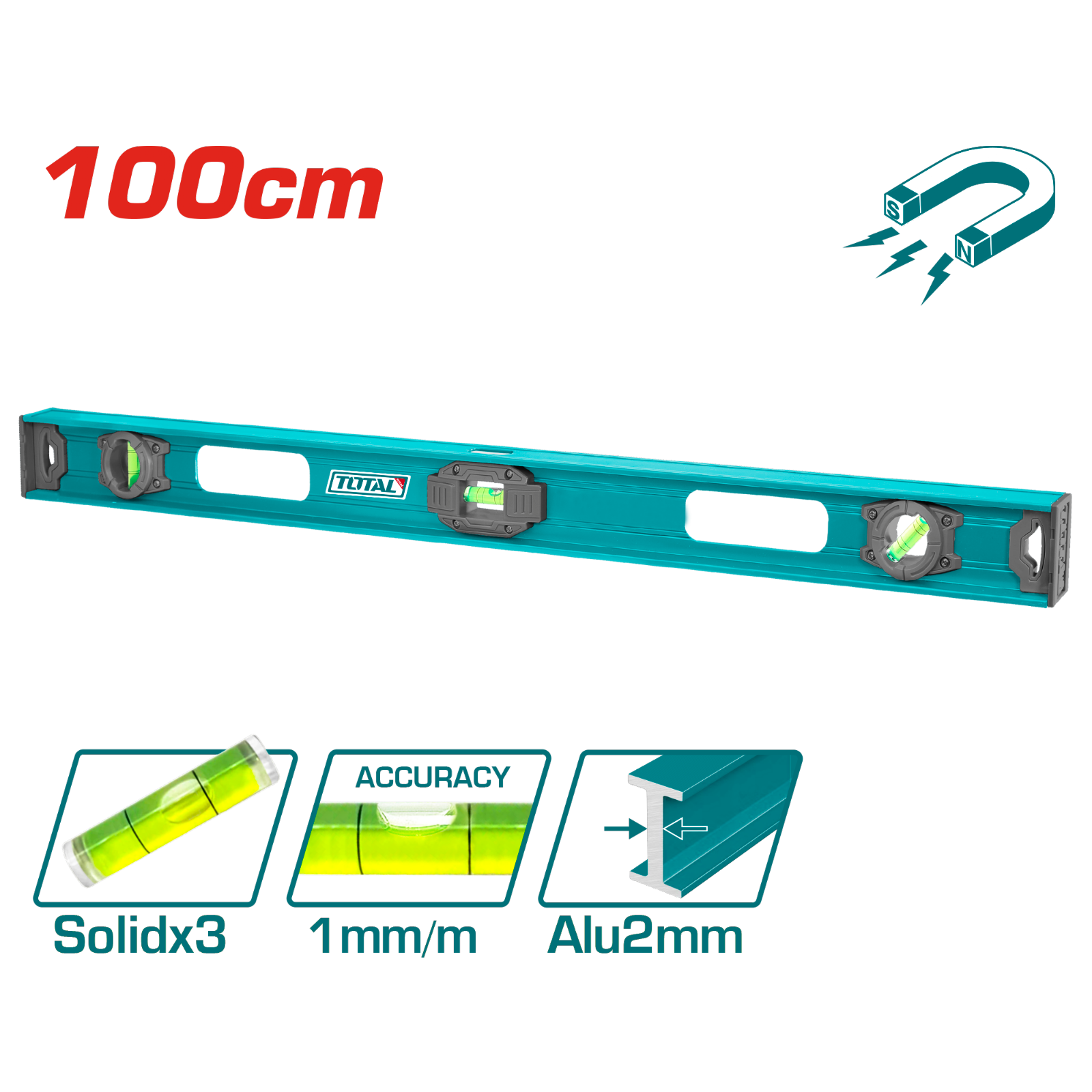 Total Spirit Level 100cm with Magnet TMT210026