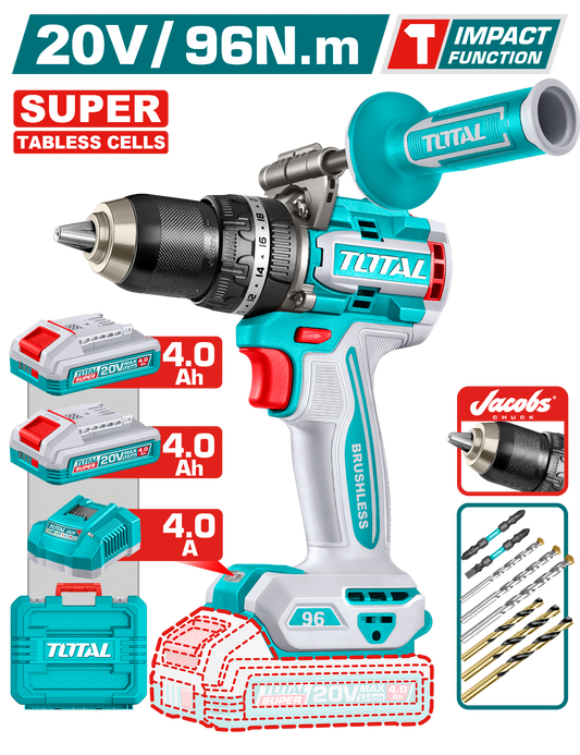 Total Brushless Cordless Impact Drill 20V TIDLI209689