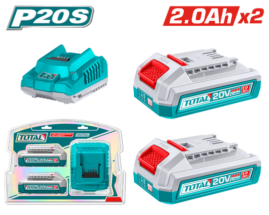 Total 20V 2.0Ah Battery and Charger Kit TFBCPK2212