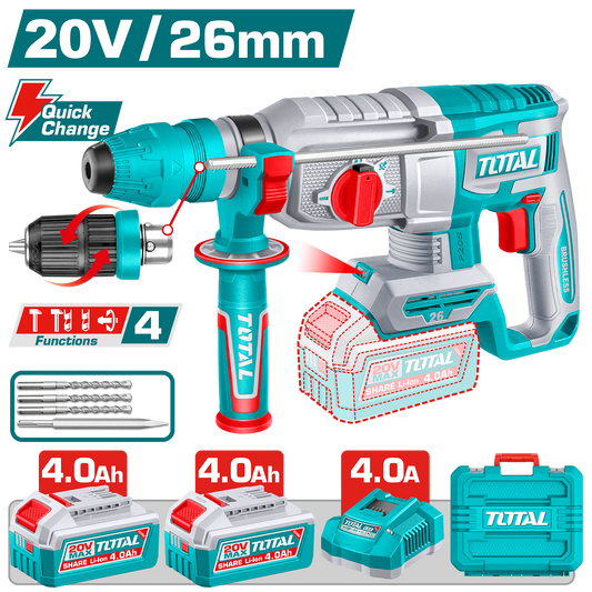 Total Cordless Rotary Hammer 20V (TRHLI202689)