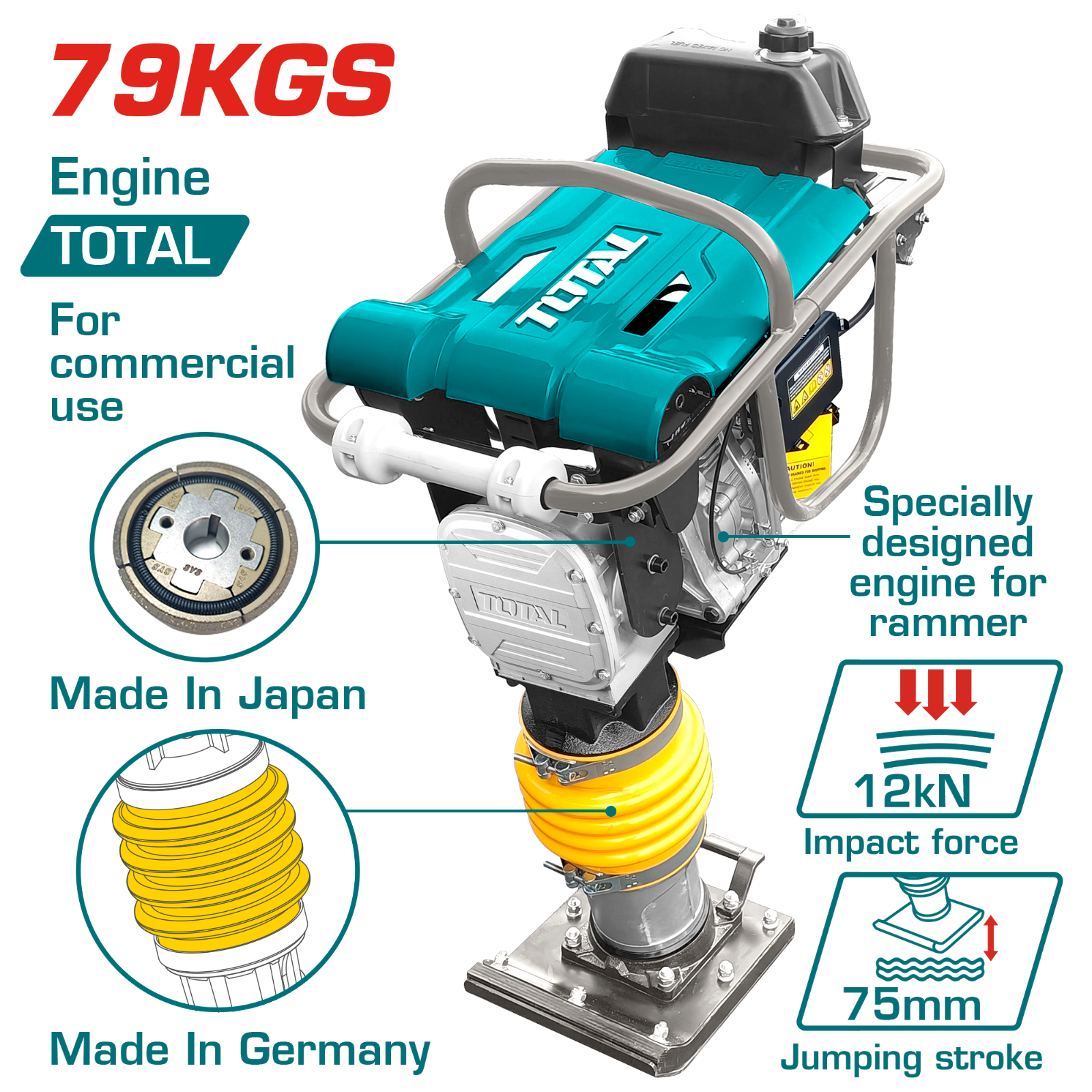 Total Gasoline Tamping Rammer TPS890