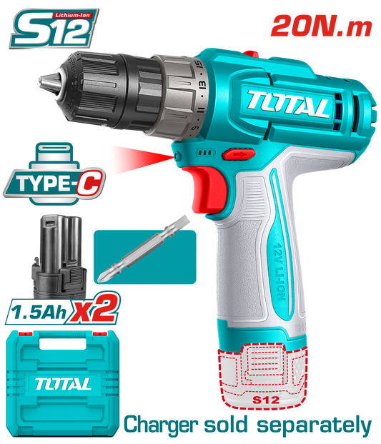 Total Cordless Drill 12V TDLI12206