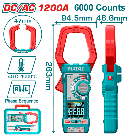 Total DC AC Clamp Meter 1200A TMT7610002
