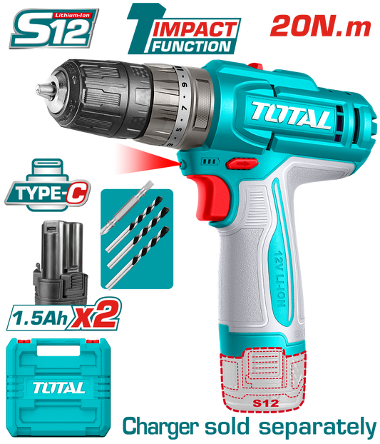 Total Cordless Impact Drill 12V TIDLI12206