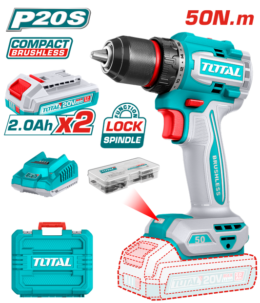 Total Compact Brushless Cordless Drill 20V TDLI205062