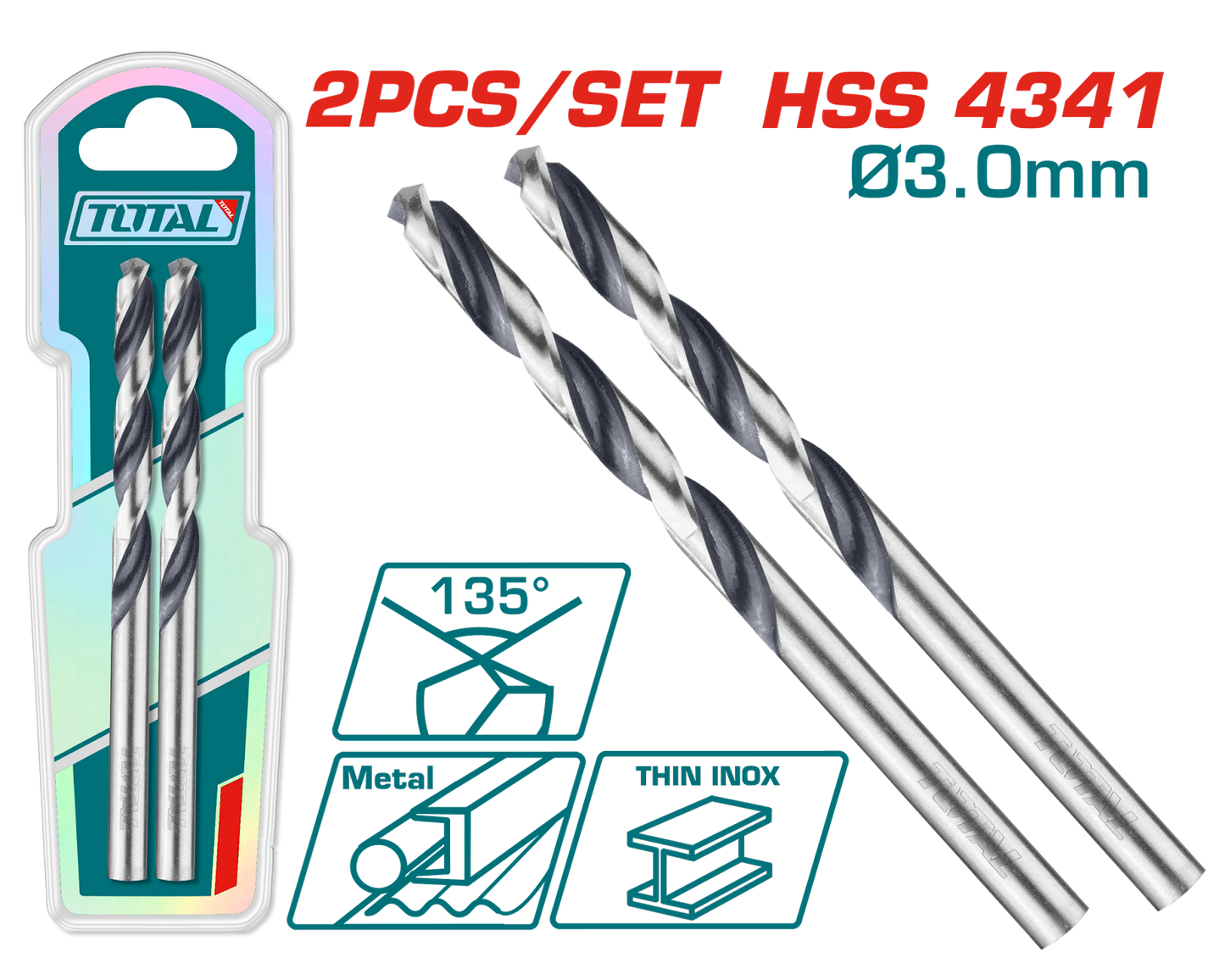 Total 4341 HSS Drill Bit 3mm TAC1200034