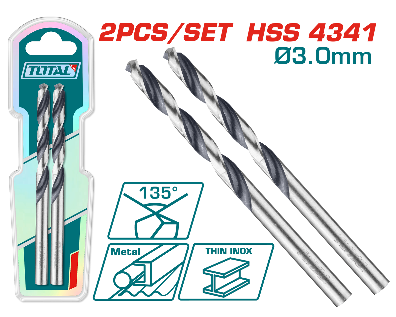 Total 4341 HSS Drill Bit 3mm TAC1200034