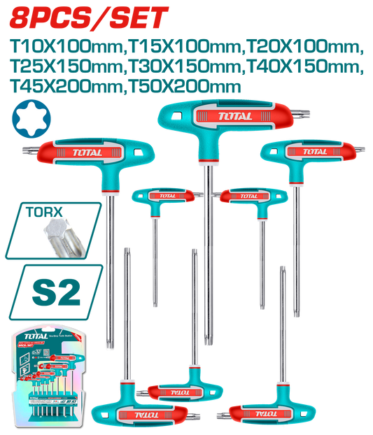 Total 8 Pcs T-handle Torx Wrench Set THHW80836